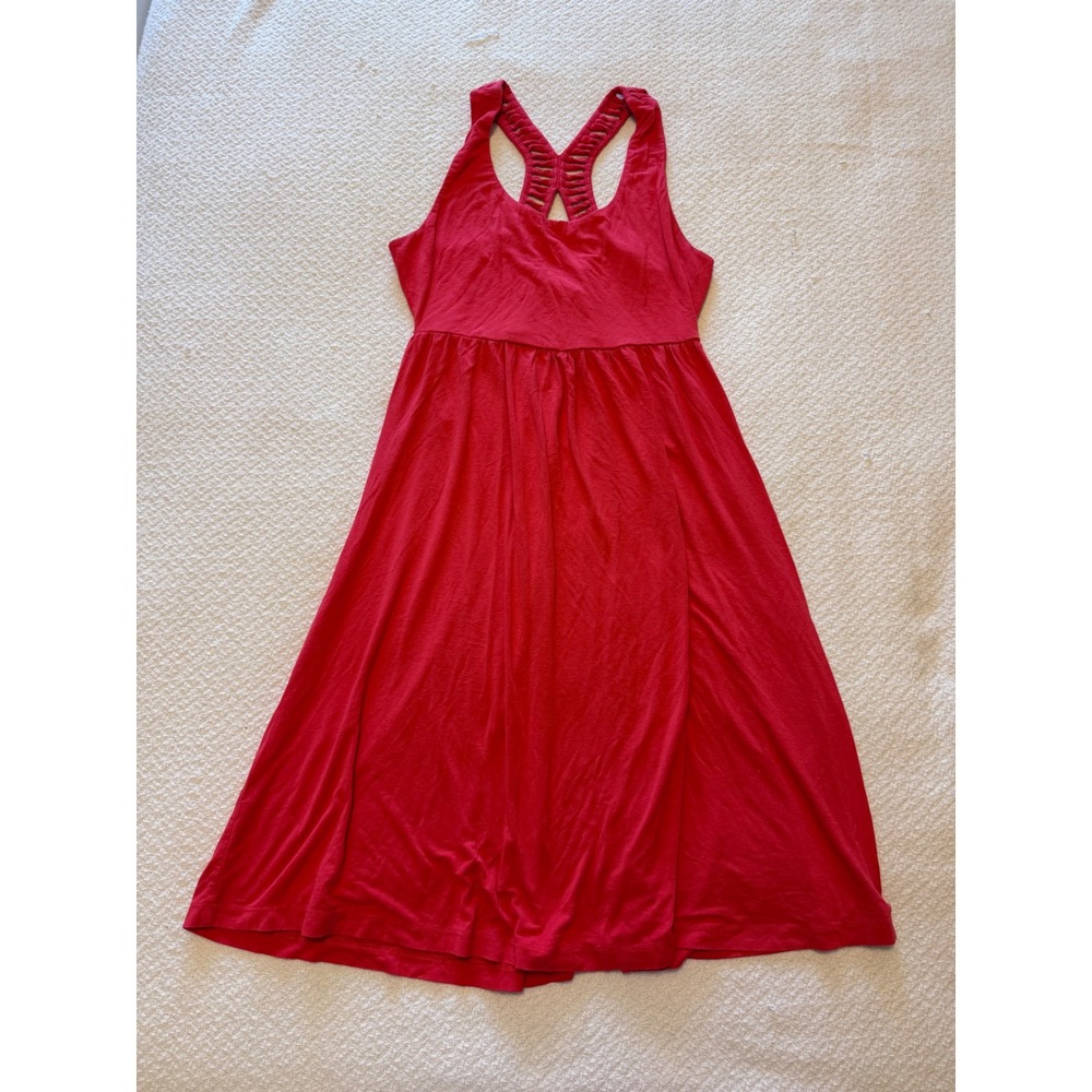 Cynthia Rowley Red Sleeveless Ladder Back Knit Midi Dress Small